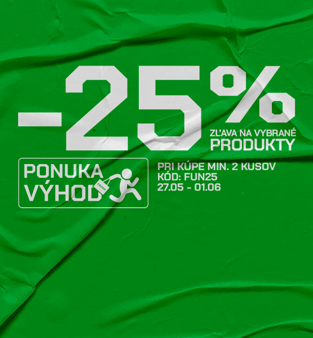 Propagačná ponuka: 25 % zľava na vybrané produkty pri kúpe minimálne 2 kusov, s kódom FUN25, platná od 27.5. do 1.6.