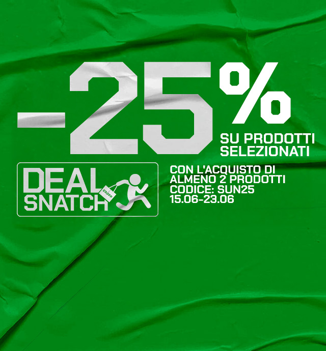 Promozione con sconto del 25% su articoli selezionati, valido acquistando almeno due prodotti, con codice promozionale dedicato, attiva dal 15 al 23 giugno.
